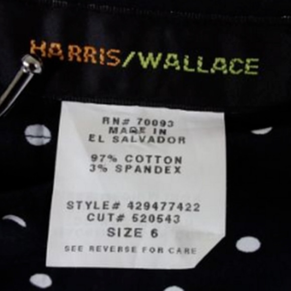 Harris Wallace Capri Pants Black Polka Dot -HH - Picture 4 of 5